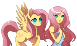 Size: 2508x1493 | Tagged: safe, artist:haydee, fluttershy, human, g4, female, human ponidox, humanized, solo