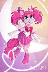 Size: 400x600 | Tagged: safe, artist:mochaspar, pinkie pie, earth pony, pony, g4, bipedal, cosplay, female, sailor chibi moon, sailor moon (series), solo