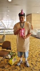 Size: 3376x6000 | Tagged: safe, madame leflour, pinkie pie, human, bronycon, g4, cosplay, irl, irl human, photo, pinkamena diane pie