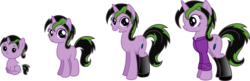 Size: 12000x3877 | Tagged: safe, artist:mactavish1996, artist:zoevulpez, oc, oc only, pony, baby, baby pony, filly, simple background, transparent background, vector