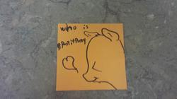 Size: 600x337 | Tagged: safe, artist:postitpony, bronycon, heart, irl, photo, sketch, sticky note