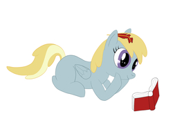 Size: 1792x1296 | Tagged: safe, artist:madakia, chirpy hooves, g4, book, quill, reading, solo