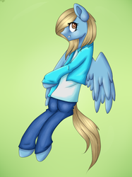 Size: 765x1024 | Tagged: safe, artist:johntardoff, oc, oc only, pegasus, semi-anthro, 2014, eurovision song contest, ponified, sanna nielsen, solo, sweden