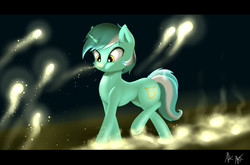 Size: 3000x1980 | Tagged: dead source, safe, artist:captainpudgemuffin, lyra heartstrings, firefly (insect), pony, unicorn, g4, boop, cute, female, lights, lyrabetes, mare, solo