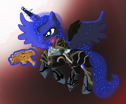 Size: 2010x1650 | Tagged: artist needed, source needed, safe, princess luna, g4, female, flying, inquisition, inquisitor, purity seal, solo, warhammer (game), warhammer 40k