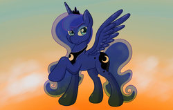 Size: 1024x650 | Tagged: safe, artist:springveil, princess luna, g4, female, solo