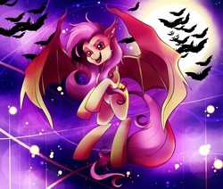 Size: 2600x2200 | Tagged: safe, artist:invidiata, fluttershy, bat pony, pony, g4, female, flutterbat, high res, solo