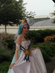 Size: 720x960 | Tagged: artist needed, safe, princess celestia, human, bronycon, bronycon 2014, g4, 2014, convention, cosplay, irl, irl human, necklace, photo, strapless