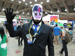 Size: 1024x768 | Tagged: safe, artist:severus, human, bronycon, clothes, convention, cosplay, costume, irl, irl human, mask, photo, spy, spy (tf2), suit, team fortress 2