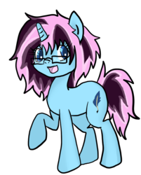 Size: 579x720 | Tagged: safe, artist:moekonya, oc, oc only, oc:wind art, pony, unicorn, cute, female, glasses, mare, raised hoof, simple background, solo, transparent background