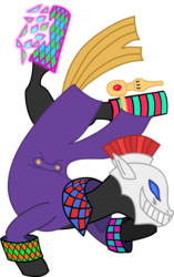 Size: 1024x1629 | Tagged: safe, artist:realien-chan, eldar, clothes, clown, coat, crossover, harlequin, holofield, jester, mask, ponified, warhammer (game), warhammer 40k