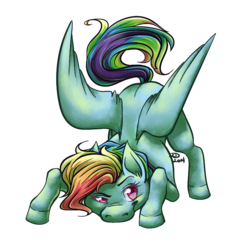 Size: 800x800 | Tagged: safe, artist:teallaquin, rainbow dash, g4, action pose, face down ass up, female, frown, raised eyebrow, simple background, solo, spread wings, transparent background