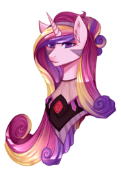 Size: 2480x3507 | Tagged: safe, artist:mscootaloo, princess cadance, alicorn, pony, g4, armor, female, high res, mare, portrait, simple background, solo, transparent background