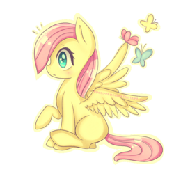 Size: 850x850 | Tagged: safe, artist:nao-shii, fluttershy, g4, female, filly, solo