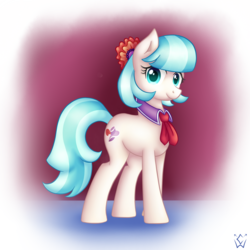 Size: 2400x2400 | Tagged: safe, artist:clickworks, coco pommel, g4, female, high res, looking at you, smiling, solo, standing