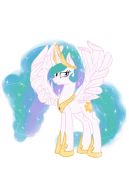 Size: 480x640 | Tagged: safe, artist:hiddencannon, artist:noctivage, princess celestia, alicorn, pony, g4, female, mare, simple background, solo, spread wings, transparent background