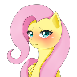 Size: 1420x1420 | Tagged: safe, artist:cl, fluttershy, g4, blushing, female, looking at you, pixiv, solo