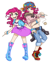 Size: 1608x1986 | Tagged: safe, artist:facerenon, pinkie pie, human, g4, duality, humanized