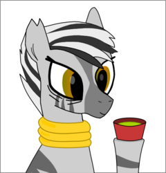 Size: 500x521 | Tagged: safe, oc, oc only, zebra, female, hooves, mare, potion, solo