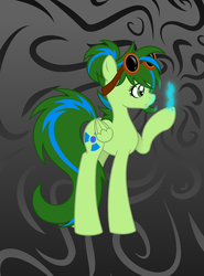 Size: 2734x3696 | Tagged: safe, artist:scienceisanart, oc, oc only, oc:wintergreen, pegasus, pony, dna, goggles, high res, solo