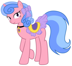 Size: 932x858 | Tagged: safe, artist:kooner-cz, royal ribbon, pony, unicorn, g4, bedroom eyes, bow, choker, female, horn, looking at you, mare, necklace, saddle, simple background, smiling, solo, transparent background, vector