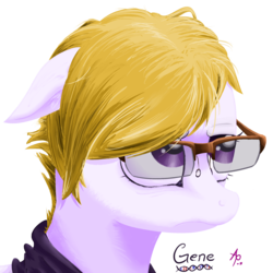 Size: 2000x2000 | Tagged: safe, artist:a6p, oc, oc only, oc:gene, pony, unicorn, glasses, high res, solo