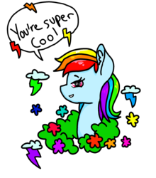 Size: 1280x1455 | Tagged: safe, artist:bunnycat, rainbow dash, g4, cloud, female, flower, lightning, motivational poster, positive ponies, simple background, solo, transparent background