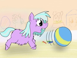 Size: 1024x768 | Tagged: safe, artist:fluffsplosion, fluffy pony, ball