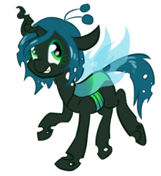 Size: 800x875 | Tagged: safe, artist:lavendeerdraws, queen chrysalis, changeling, changeling queen, g4, crown, cute, cutealis, female, grin, jewelry, regalia, simple background, smiling, solo, transparent background, younger