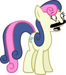 Size: 1294x1455 | Tagged: safe, artist:techniponi, bon bon, sweetie drops, earth pony, pony, g4, abomination, bob's burgers, crossover, female, photoshop, simple background, solo, transparent background, wat, wtf