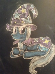 Size: 956x1280 | Tagged: safe, artist:thechalkponies, trixie, pony, unicorn, g4, chalk art, chalk drawing, female, mare, solo, traditional art