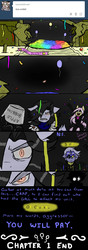 Size: 950x2700 | Tagged: safe, artist:ichibangravity, oc, oc only, oc:angelo zotz, oc:bliss vahlenheit, oc:lupo hyde, oc:nil adler, ask king sombra pie, confetti, tumblr