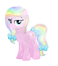 Size: 5966x6726 | Tagged: safe, artist:meteor-spark, oc, oc only, oc:pastel dove, earth pony, pony, absurd resolution, bow, crystallized, solo