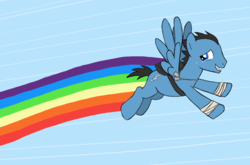 Size: 1152x760 | Tagged: safe, artist:ah-darnit, pony, crying, ponified, rainbow, rainbows make me cry, scout (tf2), solo, team fortress 2