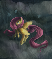 Size: 874x994 | Tagged: source needed, safe, artist:noselfrespect, fluttershy, bird, g4, female, solo