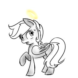 Size: 400x400 | Tagged: safe, artist:nerdponymod, scootaloo, g4, female, halo, raised leg, solo