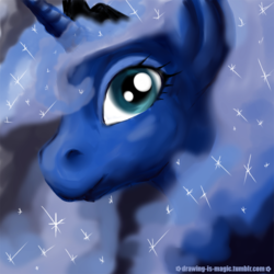 Size: 600x600 | Tagged: safe, artist:mana-kyusai, princess luna, pony, g4, female, solo