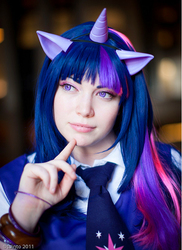 Size: 465x638 | Tagged: safe, artist:positori, twilight sparkle, human, g4, cosplay, irl, irl human, photo