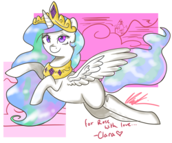 Size: 4200x3500 | Tagged: safe, artist:gigandjett, princess celestia, alicorn, pony, g4, female, flying, mare, missing cutie mark, solo