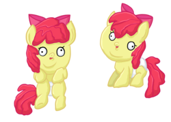 Size: 2016x1440 | Tagged: safe, artist:thecheeseburger, apple bloom, g4, baby, diaper, foal, wat