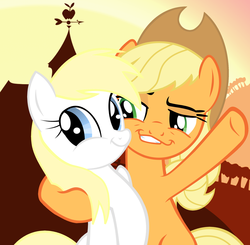 Size: 2044x2000 | Tagged: safe, artist:accu, applejack, oc, oc:aryanne, g4, exploitable meme, high res, meme, pointing, racist barn, sieg heil, smugdash, toy story, twiface, we are going to heil, wrong neighborhood, x x everywhere