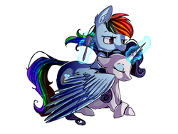 Size: 4000x3000 | Tagged: safe, artist:bonbrony, rainbow dash, rarity, g4, brush, female, lesbian, ship:raridash, shipping