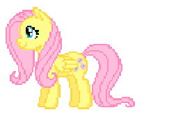 Size: 291x195 | Tagged: safe, artist:dragonshy, fluttershy, g4, animated, cute, eyes closed, female, floppy ears, pixel art, sitting, smiling, solo, sprite