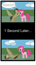 Size: 517x924 | Tagged: safe, artist:hatlessgentleman, doctor whooves, pinkie pie, time turner, g4, comic, doctor who, grin