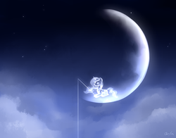 Size: 2300x1800 | Tagged: safe, artist:php177, princess luna, g4, dreamworks, female, fishing, fishing rod, moon, parody, solo, tangible heavenly object