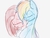 Size: 724x543 | Tagged: safe, artist:skippy_the_moon, pinkie pie, rainbow dash, g4, crying, female, hug from behind, lesbian, pinkamena diane pie, pixiv, ship:pinkiedash, shipping