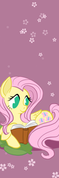 Size: 600x1800 | Tagged: safe, artist:leafbunny, fluttershy, g4, book, bookmark, female, solo