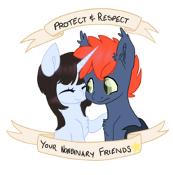 Size: 871x882 | Tagged: safe, artist:timid-arts, oc, oc only, earth pony, pony, unicorn, ear fluff, social justice