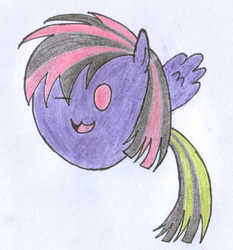 Size: 1006x1078 | Tagged: safe, artist:nishi199, oc, oc only, oc:sweetypunk, :3, blob, blob pony, solo, traditional art