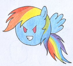 Size: 1023x929 | Tagged: safe, artist:nishi199, rainbow dash, g4, blob, female, pony blob, solo, traditional art